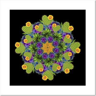 cactus love mandala Posters and Art